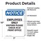 Signmission Employees Only Visitors Please OSHA Notice Sign, Vinyl Decal, 7in W x 10in L, 2PK OS-2PACK-NS-D-710-V-12009 - alternate 5